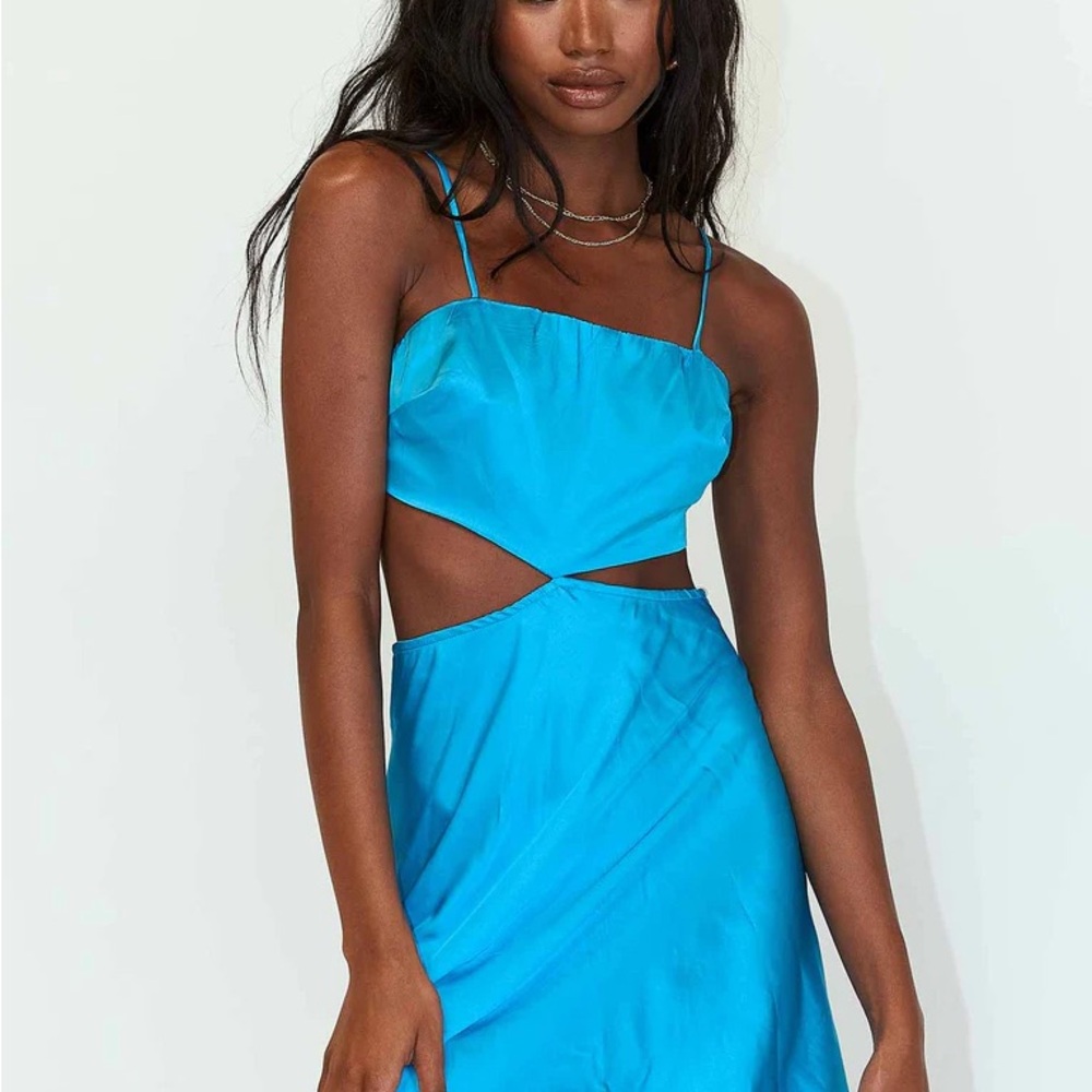 Vibrant Blue Cutout Dress